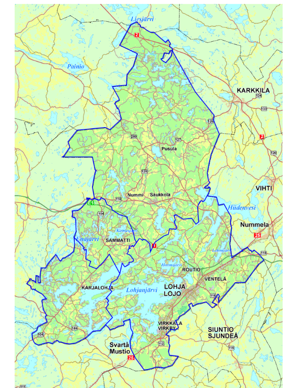 Terveyskeskuksen aluejaot - Lohja